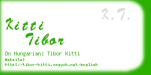 kitti tibor business card